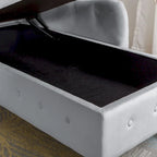 Chaise longue d'intérieur, Chaise longue en velours pour chambre à coucher avec rangement et oreiller, Chaise longue moderne rembourrée à accoudoirs roulés
