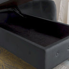 Chaise longue d'intérieur, Chaise longue en velours pour chambre à coucher avec rangement et oreiller, Chaise longue moderne rembourrée à accoudoirs roulés