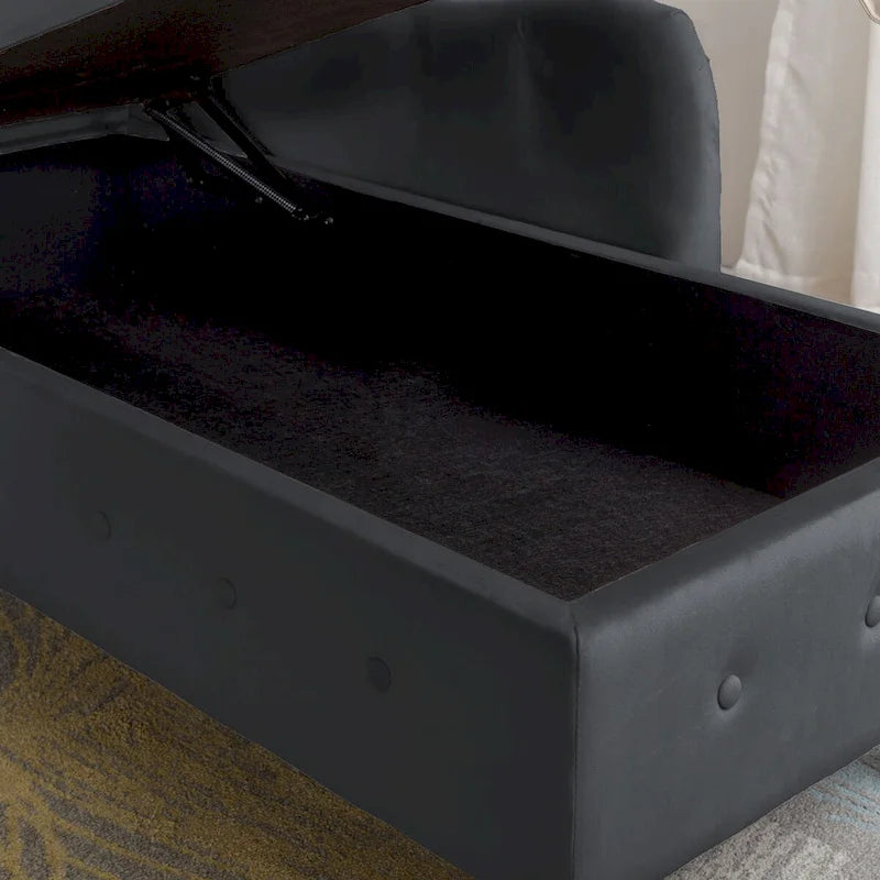 Chaise longue d'intérieur, Chaise longue en velours pour chambre à coucher avec rangement et oreiller, Chaise longue moderne rembourrée à accoudoirs roulés