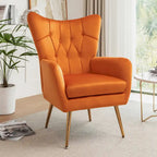 Fauteuil d'appoint rembourré à oreilles style milieu du siècle