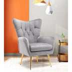 Fauteuil d'appoint rembourré à oreilles style milieu du siècle