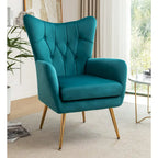 Fauteuil d'appoint rembourré à oreilles style milieu du siècle