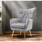 Fauteuil d'appoint rembourré à oreilles style milieu du siècle