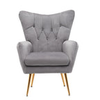 Fauteuil d'appoint rembourré à oreilles style milieu du siècle