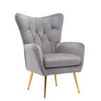 Fauteuil d'appoint rembourré à oreilles style milieu du siècle
