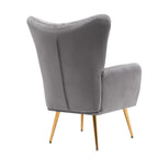 Fauteuil d'appoint rembourré à oreilles style milieu du siècle