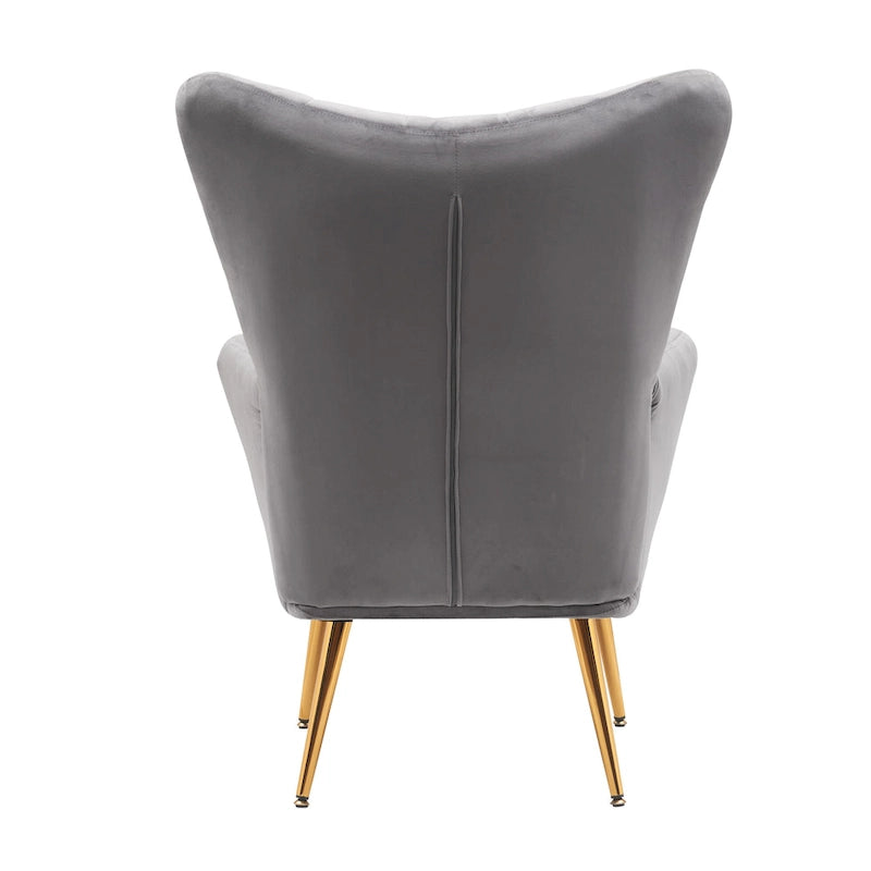 Fauteuil d'appoint rembourré à oreilles style milieu du siècle