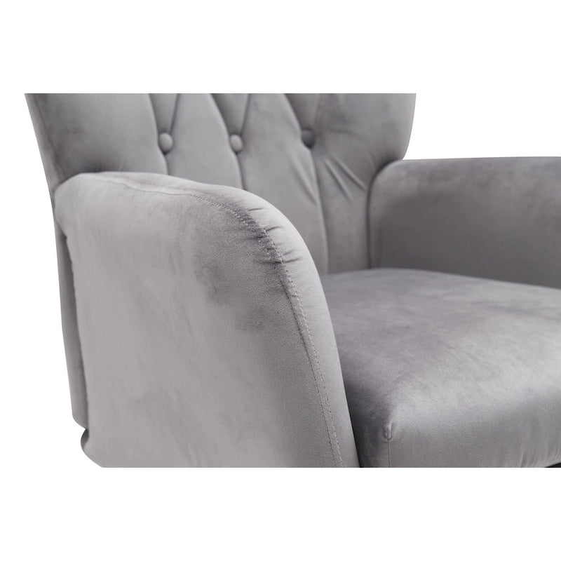 Fauteuil d'appoint rembourré à oreilles style milieu du siècle
