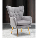 Fauteuil d'appoint rembourré à oreilles style milieu du siècle