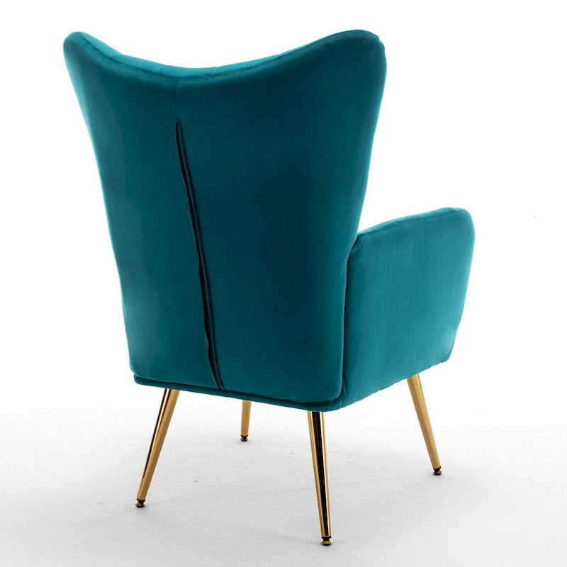 Fauteuil d'appoint rembourré à oreilles style milieu du siècle