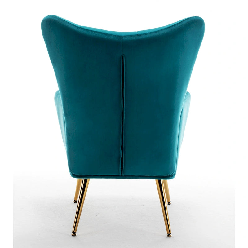 Fauteuil d'appoint rembourré à oreilles style milieu du siècle