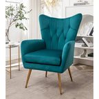 Fauteuil d'appoint rembourré à oreilles style milieu du siècle