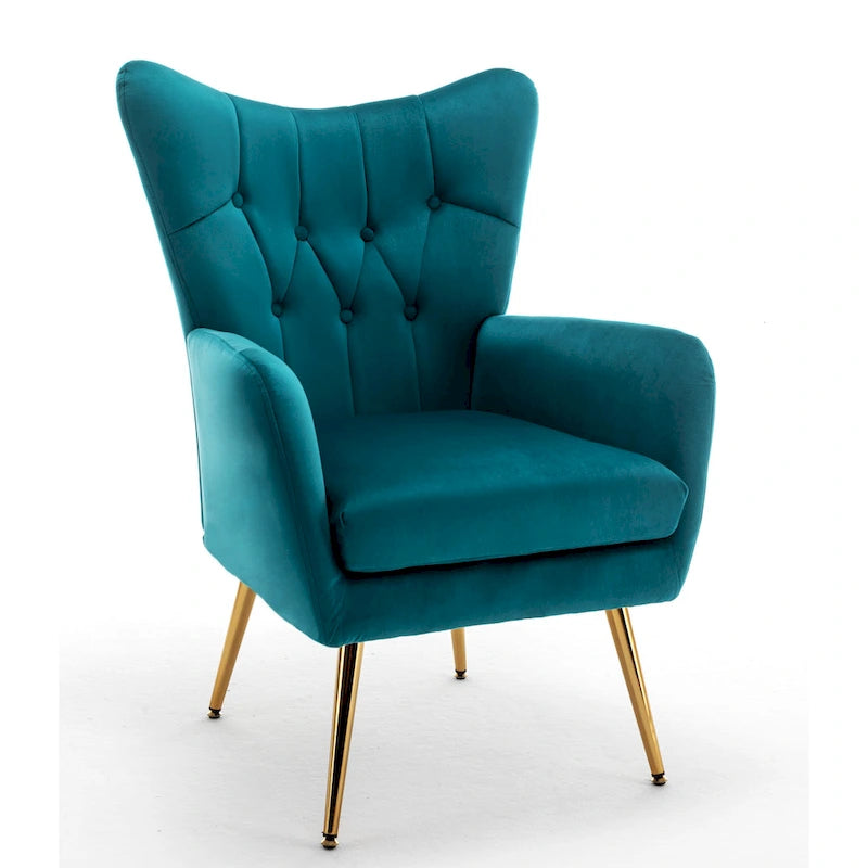Fauteuil d'appoint rembourré à oreilles style milieu du siècle