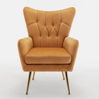 Fauteuil d'appoint rembourré à oreilles style milieu du siècle
