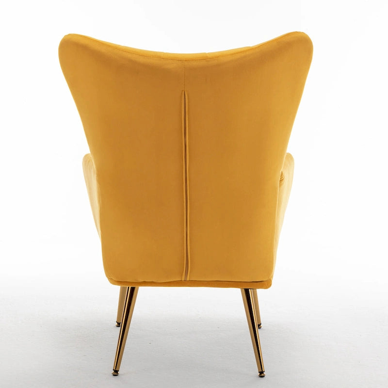 Fauteuil d'appoint rembourré à oreilles style milieu du siècle
