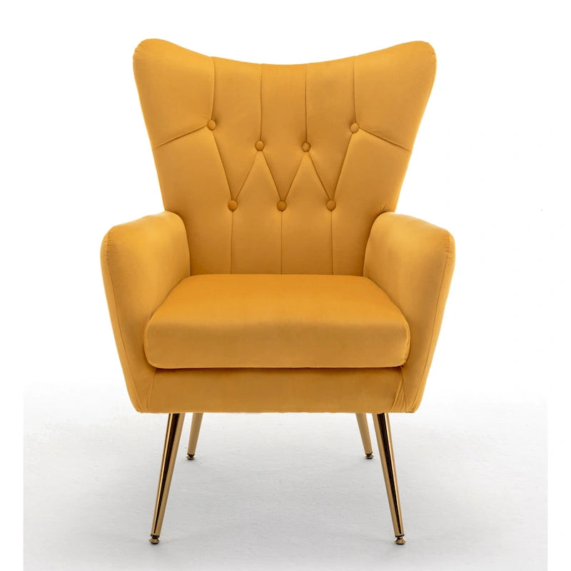 Fauteuil d'appoint rembourré à oreilles style milieu du siècle