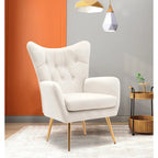 Fauteuil d'appoint rembourré à oreilles style milieu du siècle