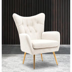 Fauteuil d'appoint rembourré à oreilles style milieu du siècle