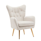 Fauteuil d'appoint rembourré à oreilles style milieu du siècle