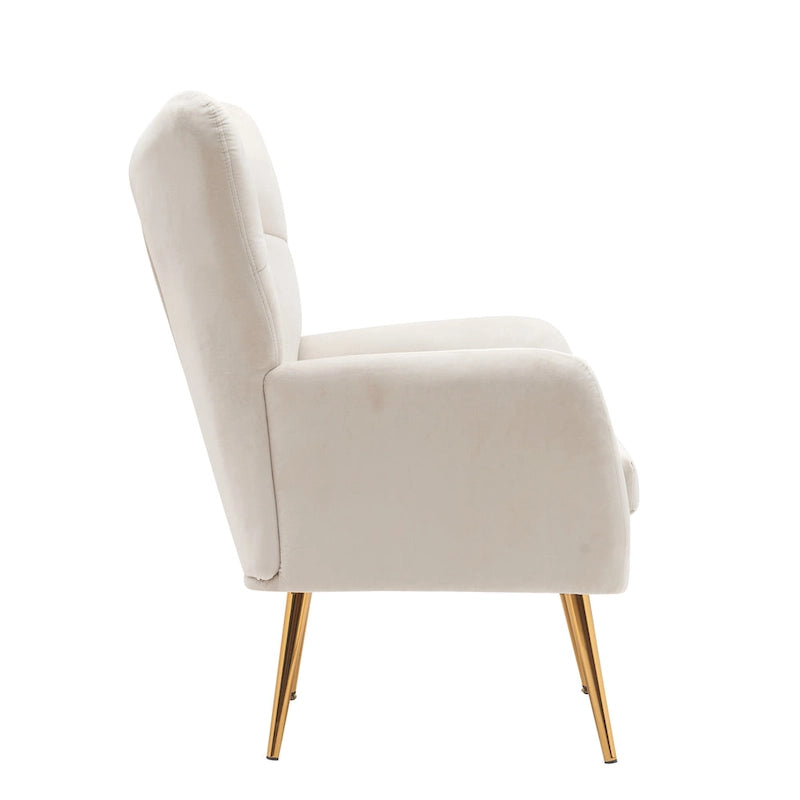 Fauteuil d'appoint rembourré à oreilles style milieu du siècle