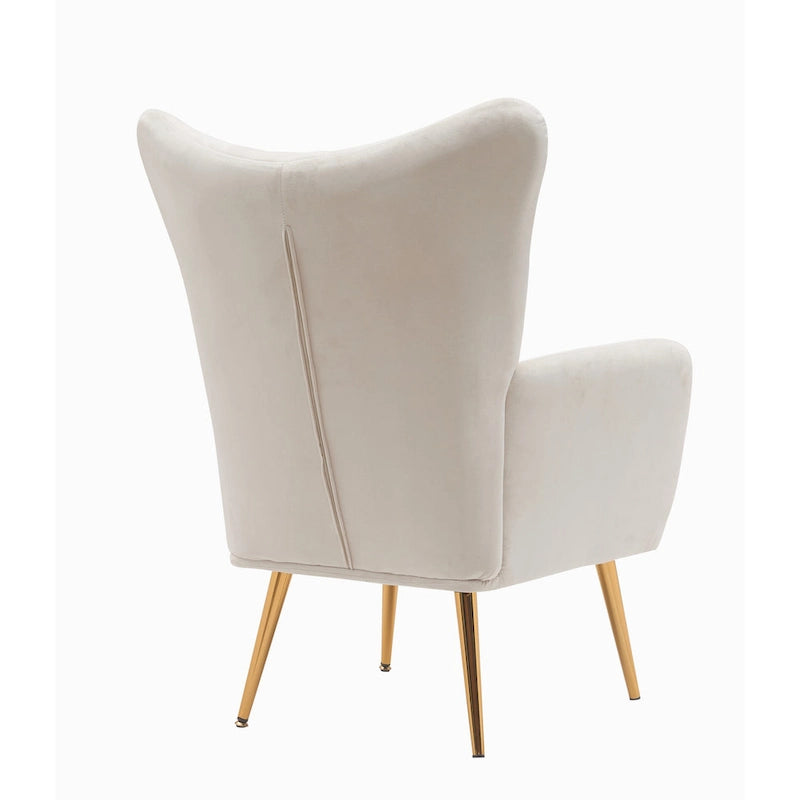 Fauteuil d'appoint rembourré à oreilles style milieu du siècle