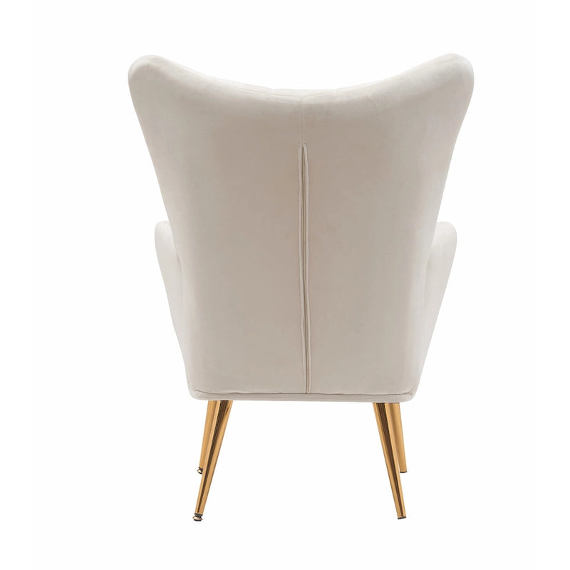 Fauteuil d'appoint rembourré à oreilles style milieu du siècle