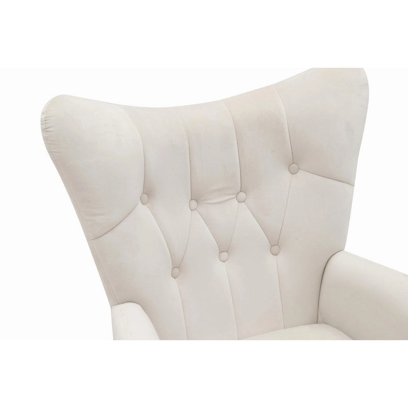 Fauteuil d'appoint rembourré à oreilles style milieu du siècle