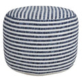 HomeRoots 18 Blue 100% Cotton Ottoman