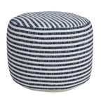 HomeRoots Pouf 100% Coton Bleu 18 po