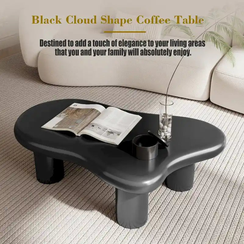 Table basse de salon en forme de nuage noir de 101,6 cm