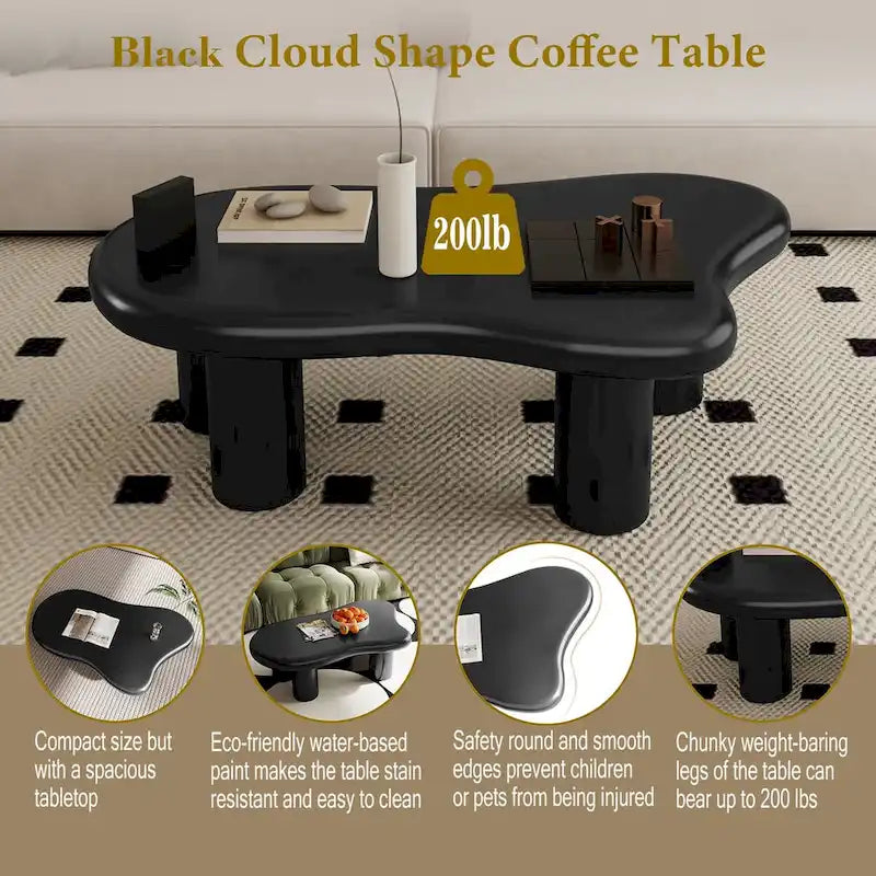 Table basse de salon en forme de nuage noir de 101,6 cm