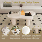 Table basse de salon en forme de nuage noir de 101,6 cm