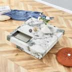Table basse, motif marbre imitation, fabriquée en MDF, la fusion de l'élégance et de la mode naturelle