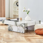 Table basse, motif marbre imitation, fabriquée en MDF, la fusion de l'élégance et de la mode naturelle