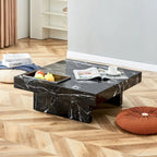 Table basse, motif marbre imitation, fabriquée en MDF, la fusion de l'élégance et de la mode naturelle