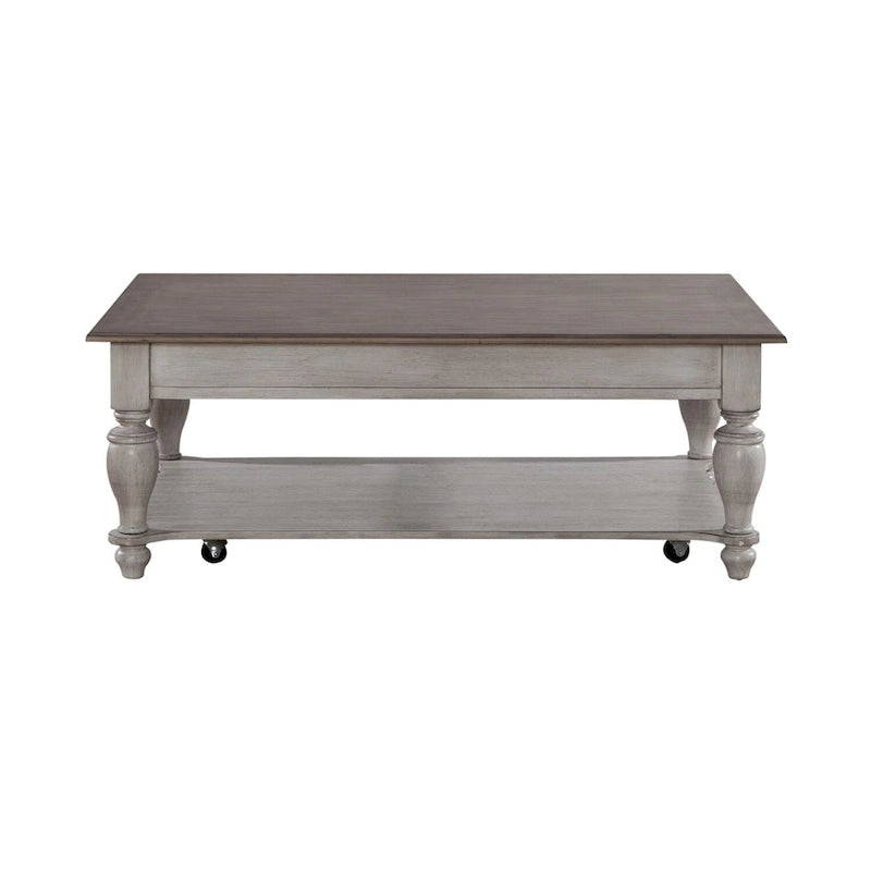 Ensemble de 3 tables basses Ocean Isle blanc antique et pin vieilli