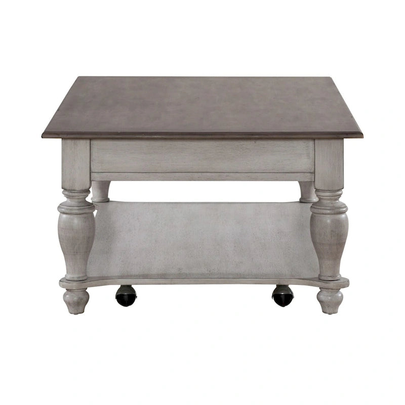 Ensemble de 3 tables basses Ocean Isle blanc antique et pin vieilli