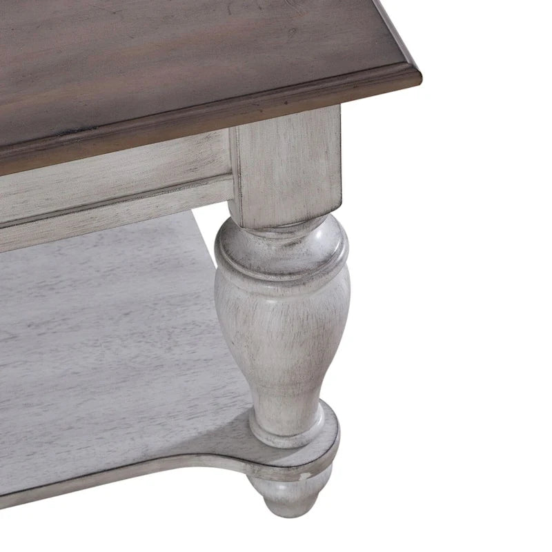 Ensemble de 3 tables basses Ocean Isle blanc antique et pin vieilli