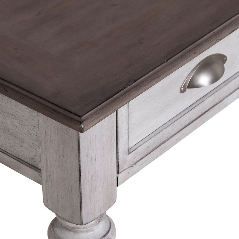 Ensemble de 3 tables basses Ocean Isle blanc antique et pin vieilli