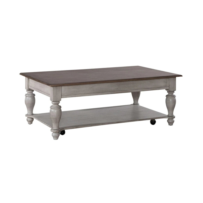 Ensemble de 3 tables basses Ocean Isle blanc antique et pin vieilli