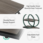 Table d'appoint avec 3 étagères de rangement, Table d'appoint étroite en bois