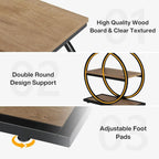 Table d'appoint avec 3 étagères de rangement, Table d'appoint étroite en bois