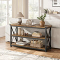 Console étroite et longue avec rangement, table de canapé en bois à 3 niveaux