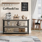 Console étroite et longue avec rangement, table de canapé en bois à 3 niveaux