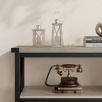 Console étroite et longue avec rangement, table de canapé en bois à 3 niveaux