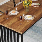 Table de cuisine et de salle à manger de 199,9 cm avec pieds en métal
