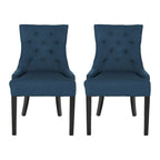 Lot de 2 chaises de salle à manger tapissées avec pieds fuselés