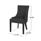 Lot de 2 chaises de salle à manger tapissées avec pieds fuselés