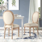 Mieres Chaise de salle à manger/chaise d'appoint vintage française rembourrée (Lot de 2) - N/A
