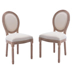 Mieres Chaise de salle à manger/chaise d'appoint vintage française rembourrée (Lot de 2) - N/A